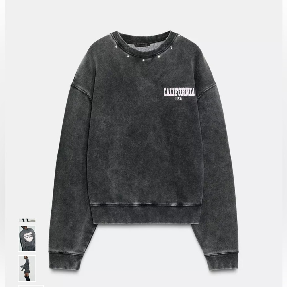 Zara Charcoal California  Sweatshirt